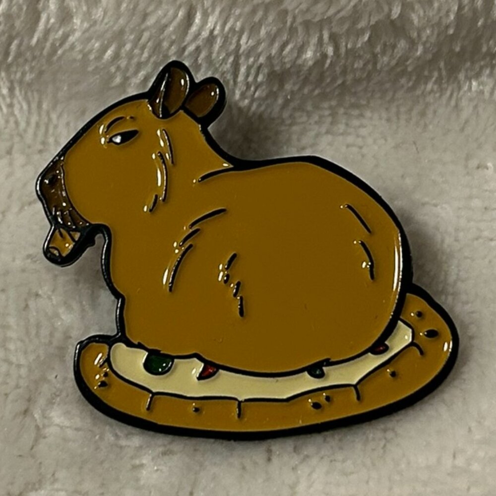Pizza Capybara Enamel Pin from Hot Topic Snacks Blind Bag